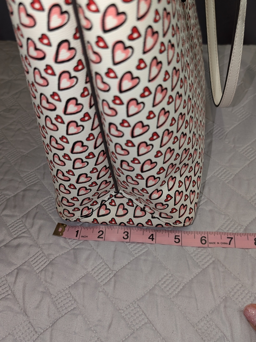 KATE SPADE NWOT - All Day Fancy Hearts Large Tote - Pink & White - Picture 10 of 14